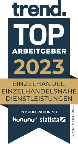 trend. Top Arbeitgeber 2023 - Einzelhandel, Einzelhandelsnähe, Dienstleistungen