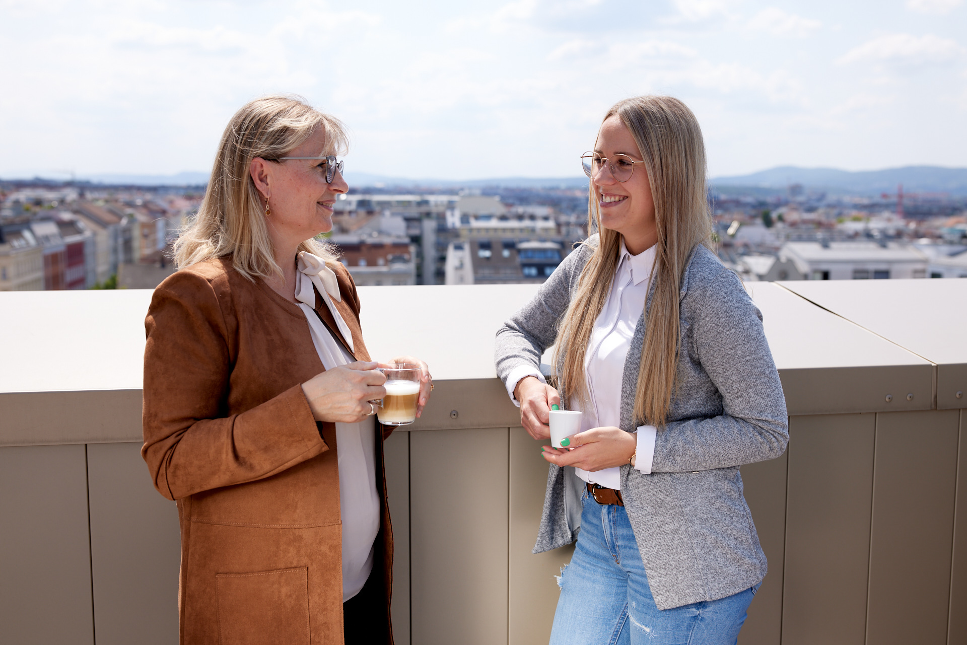 Die Terrasse bietet einen tollen Ausblick über Wien
